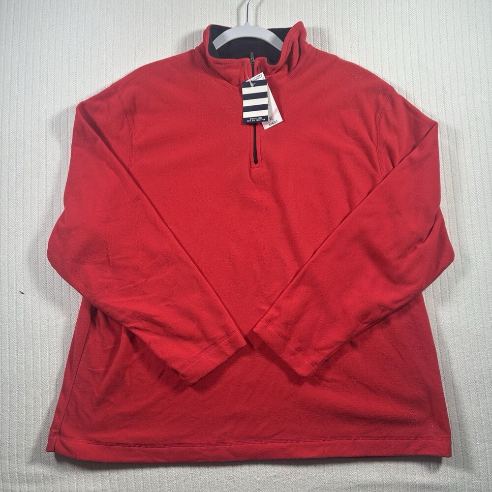 Lands’ End Women’s XL 18-20 NWT Red Fleece 1/4 Zip Pullover Mock Neck